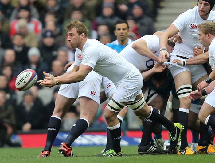 England Rugby Player Receives Ball